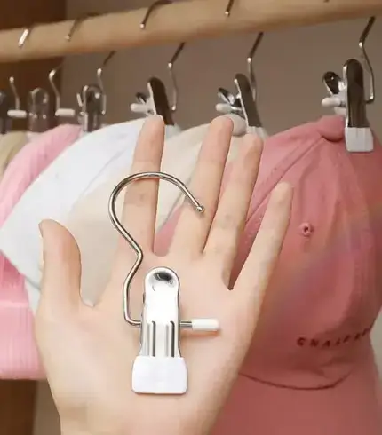 Anti-rust Clip Space-saving Clothespin Hat Pants Storage Hanging Travel Hook