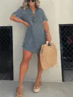 Women's Washed Shirt Dress